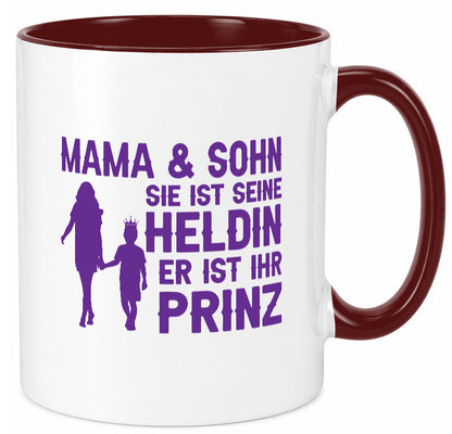 Mama &amp; Sohn | Helding Prinz Mutterliebe Geschenkidee Familie Humor Tasse
