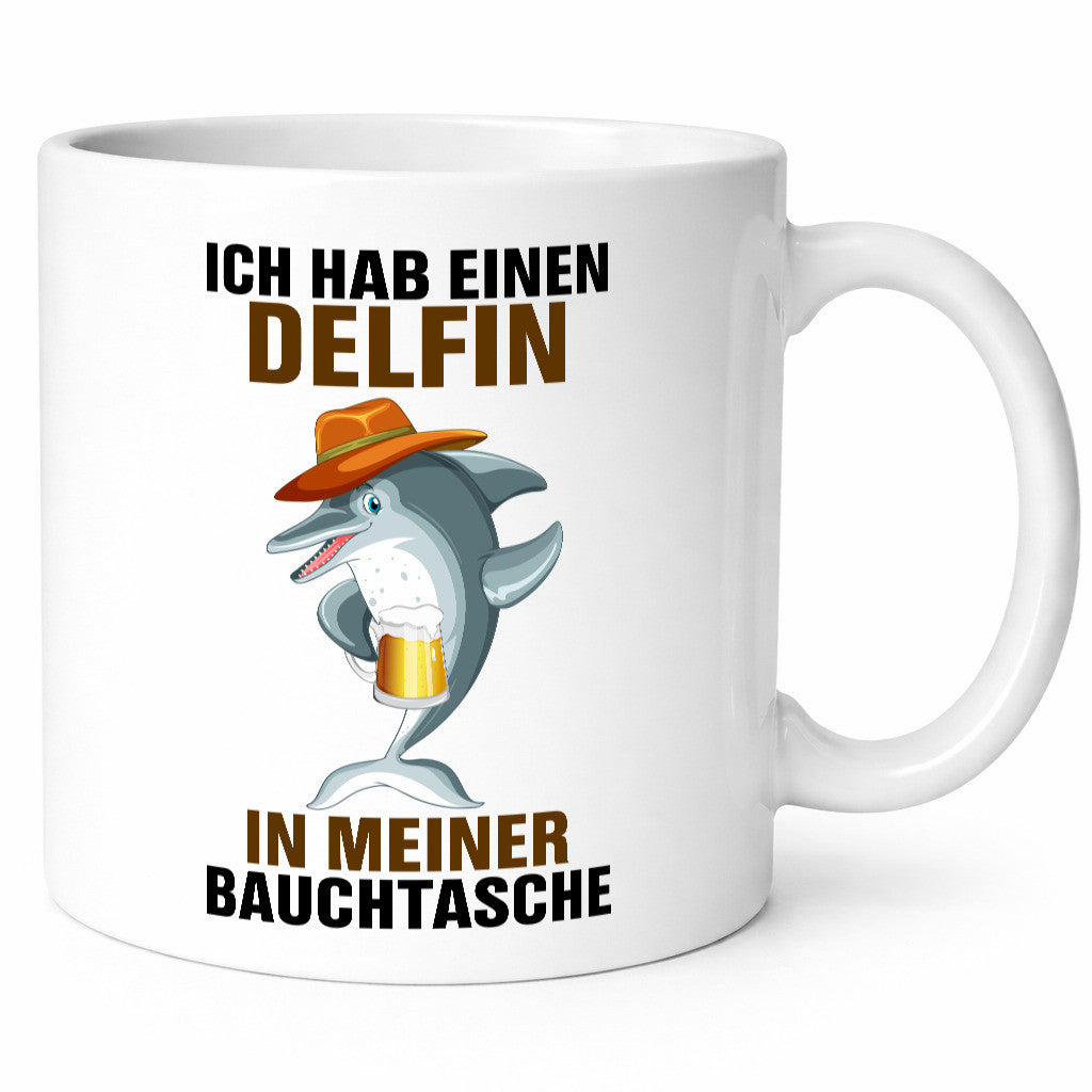 Ich hab einen Delfin in meiner Bauchtasche | Party Bier Humor Geschenkidee Tasse