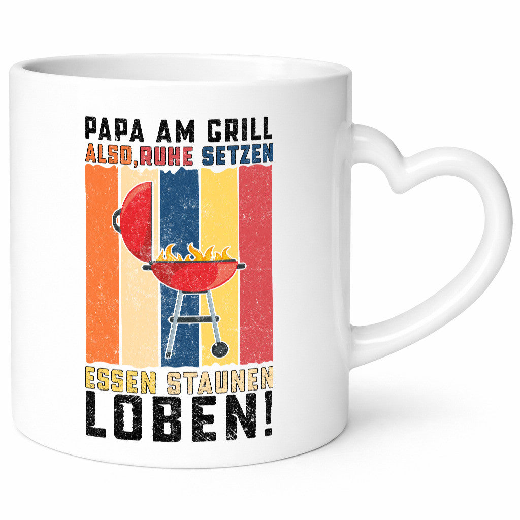 Papa am Grill | Grillmeister BBQ Grillabend v2 Geschenkidee Humor Tasse