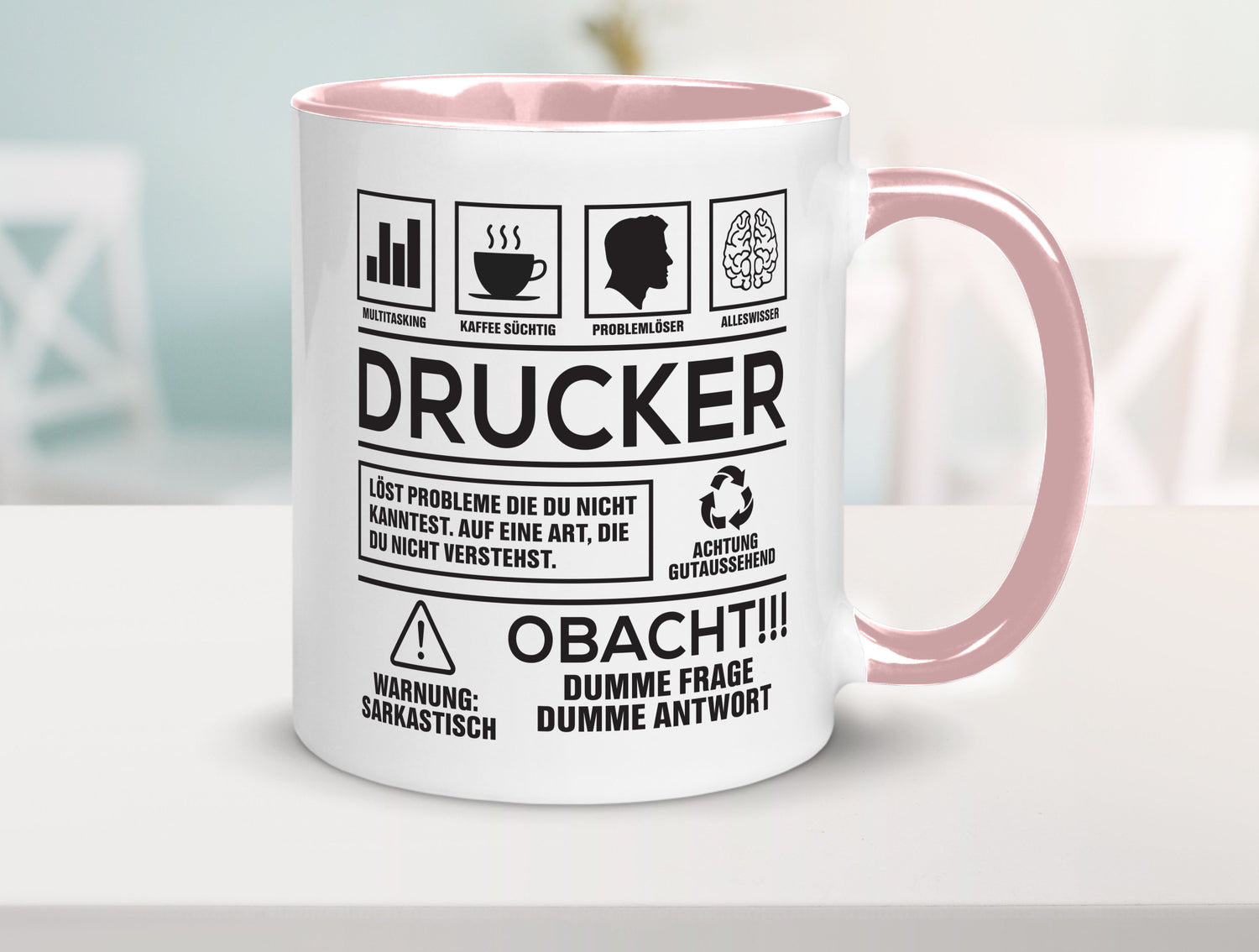Achtung Probleme Drucker | Druckerei Print Medien Humor Geschenkidee Tasse