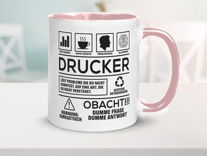 Achtung Probleme Drucker | Druckerei Print Medien Humor Geschenkidee Tasse