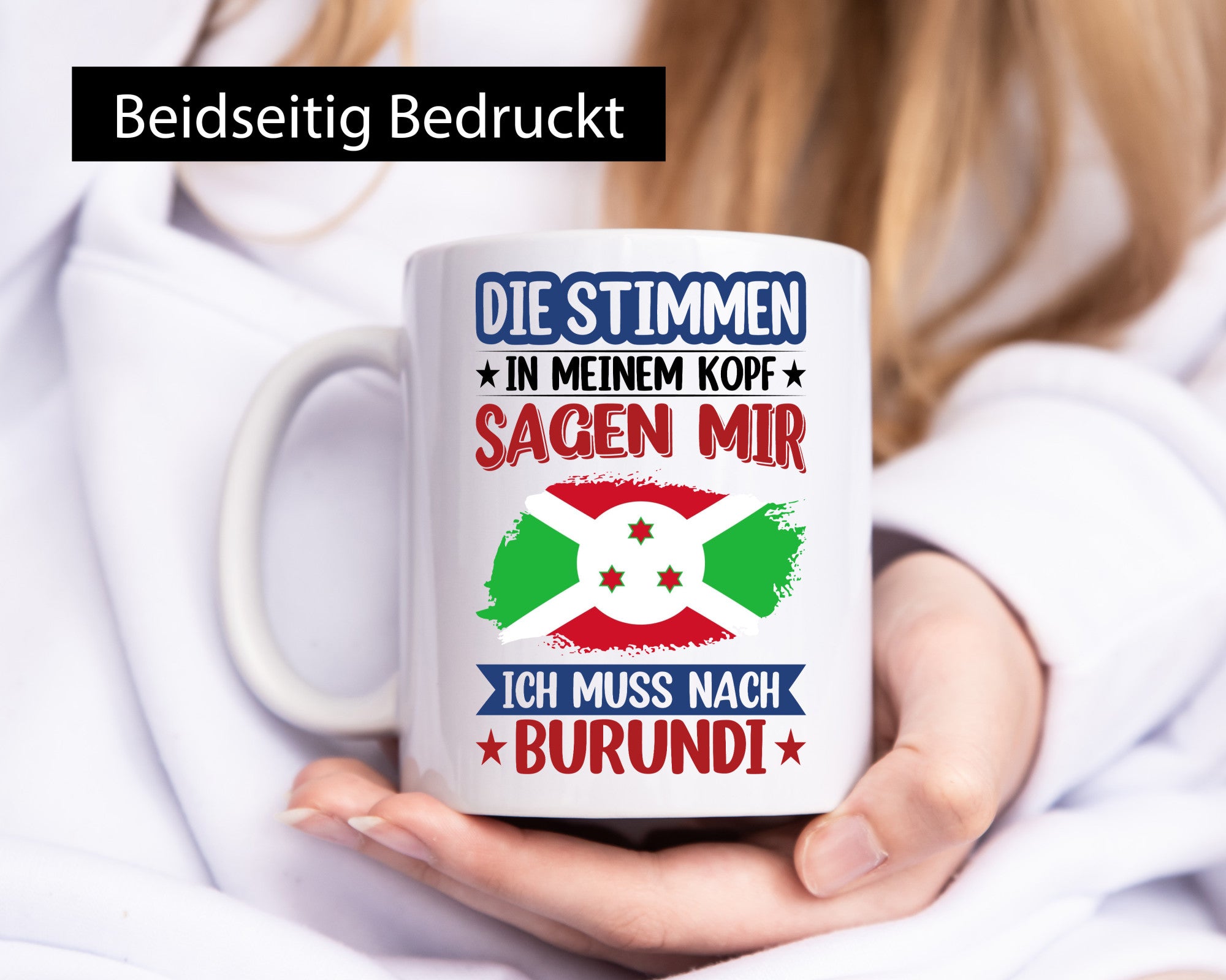Burundi | Urlaub Stimmen in meinem Kopf Traumland Geschenkidee Humor Tasse