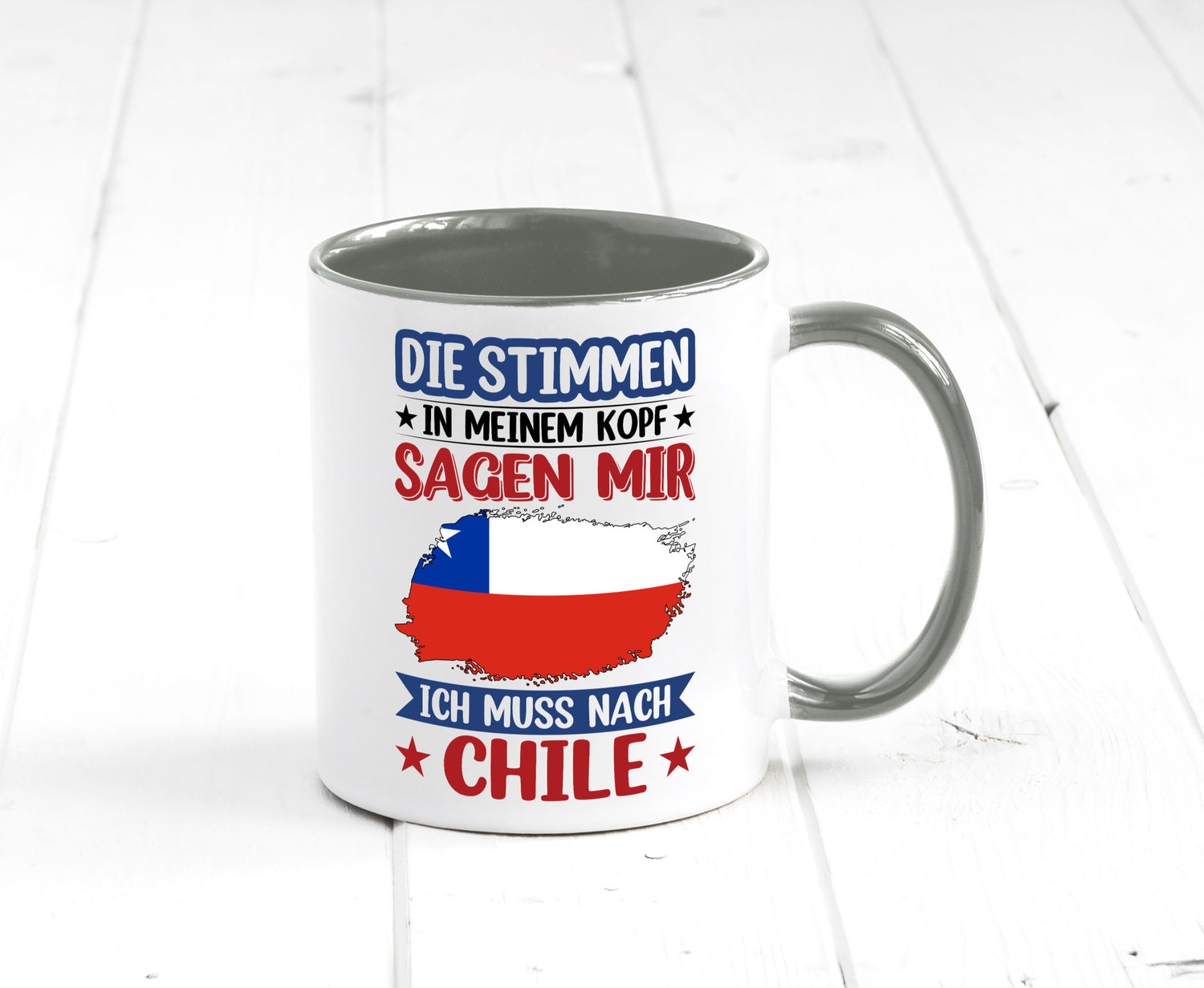 Chile | Urlaub Stimmen in meinem Kopf Traumland Geschenkidee Humor Tasse