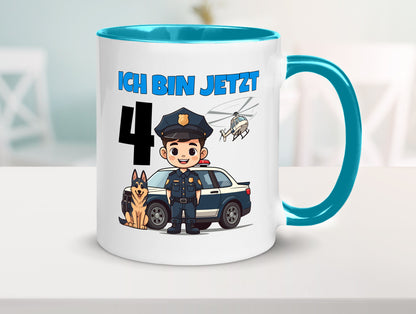 4. Geburtstag | 4 Jahre Polizei Kind Polizeiauto Humor Geschenkidee Tasse