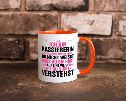 Löse Probleme: Kassiererin v2 lustiger Spruch Geschenk Humor Geschenkidee Tasse
