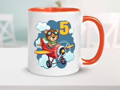 5. Geburtstag | 5 Jahre Kinder Pilot Flugzeug Geschenkidee Humor Tasse