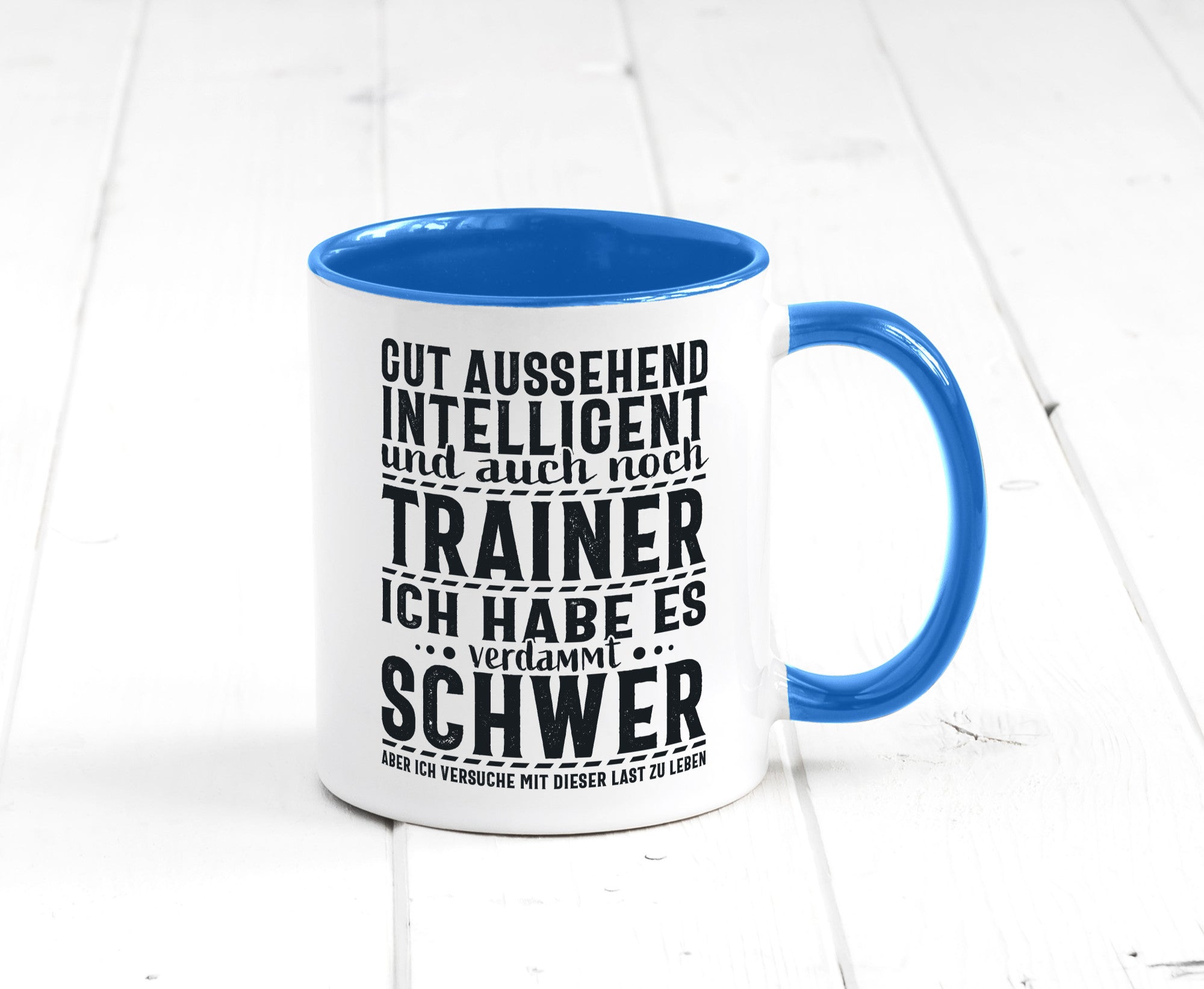 Gut aussehender Trainer |gestrichelte Linie | Punkte lustiger Spruch Geschenk