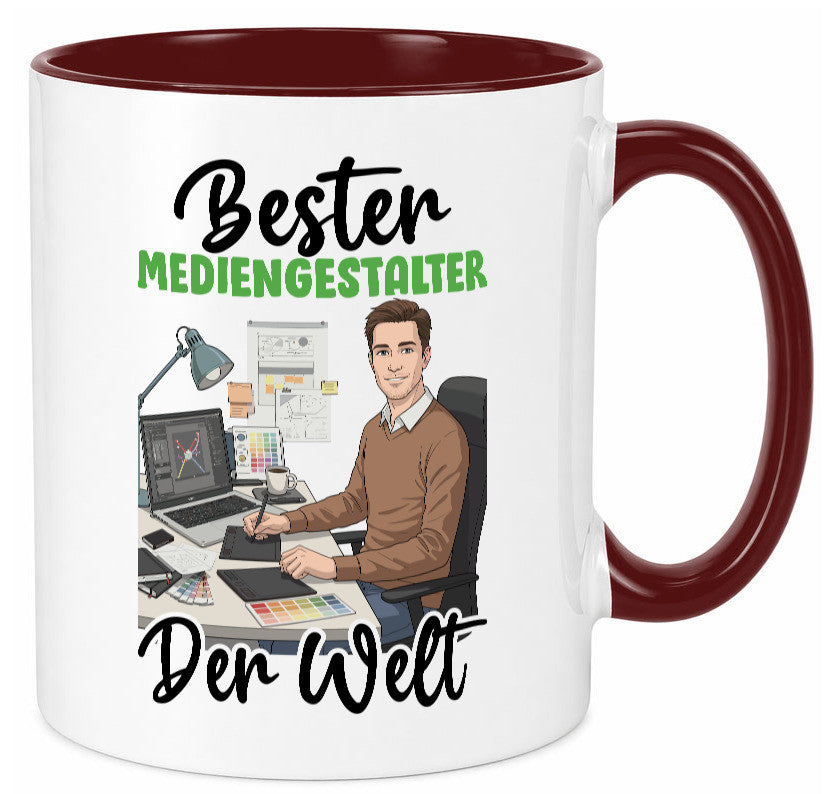 Bester Mediengestalter | Medien v2 Geschenk Humor Geschenkidee lustiger Spruch Tasse