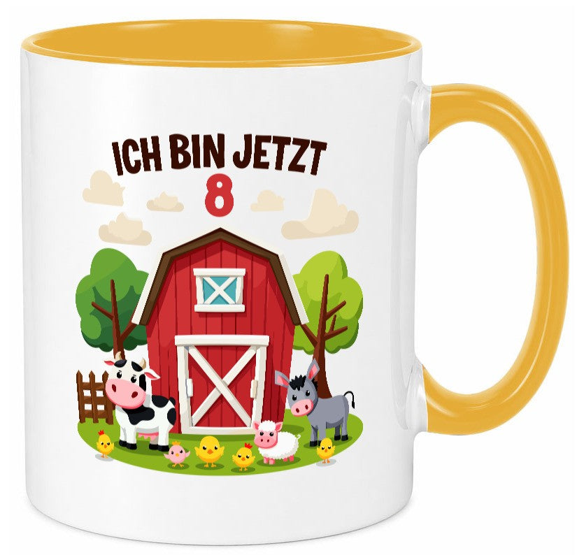 8. Geburtstag | 7 Jahre Bauernhof und Tiere lustig Geschenkidee Geschenk Tasse