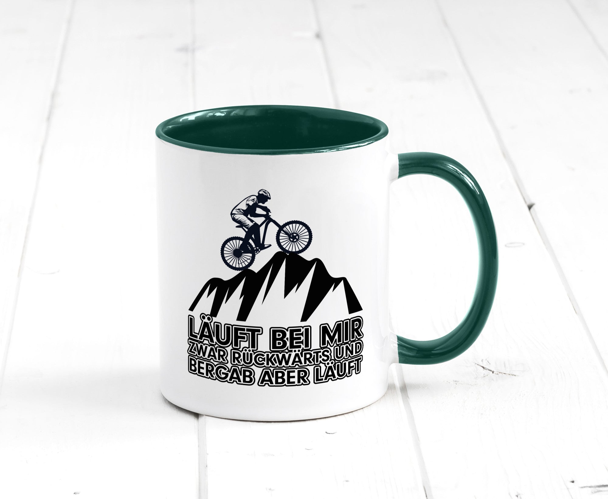 Läuft bei mir | Pechvogel Tasse Radfahrer Statement Humor Geschenkidee