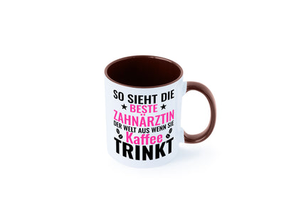 Kaffee trinkt: Zahnärztin | Zahnmedizin Beruf Geschenk Arbeit Kollegen Büro