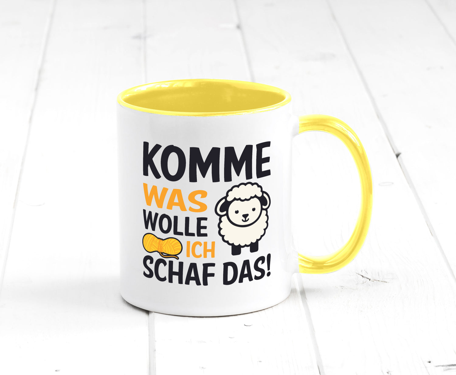 Komme was wolle, ich schaf das | Wolle Humor Geschenkidee Tasse
