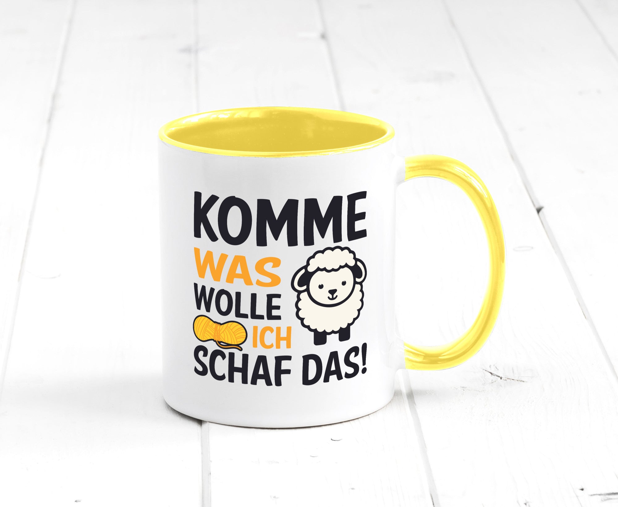 Komme was wolle, ich schaf das | Wolle Humor Geschenkidee Tasse