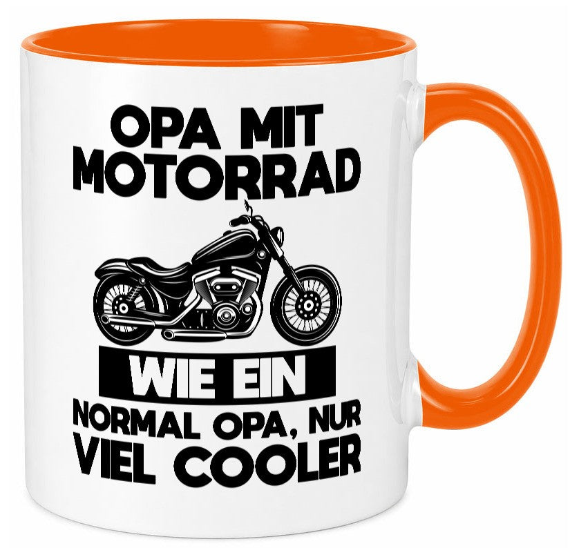Opa mit Motorrad, viel cooler | Motorrad lustig Familie Geschenkidee Geschenk Tasse