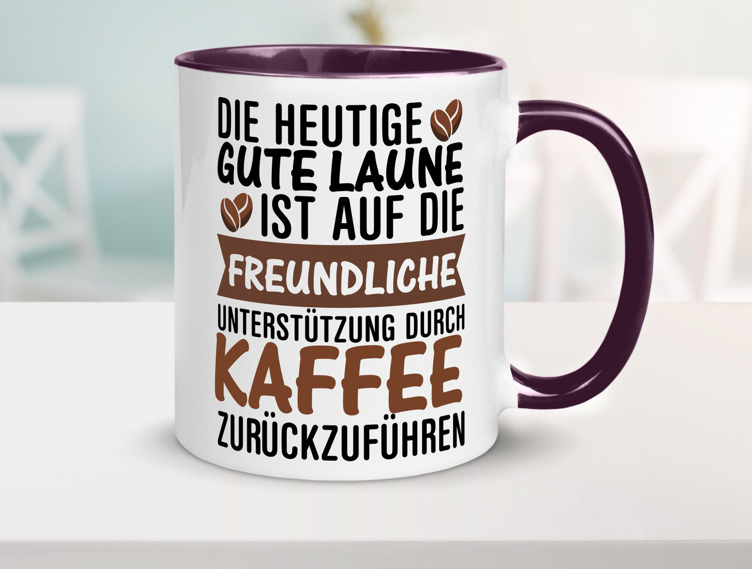 Unterstützung durch Kaffee | Kaffeliebhaber gute Laune Geschenk Humor