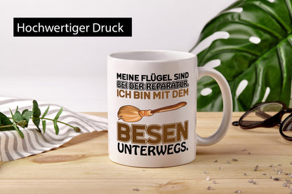Flügel Reperatur lustig Humor Geschenkidee Geschenk Tasse
