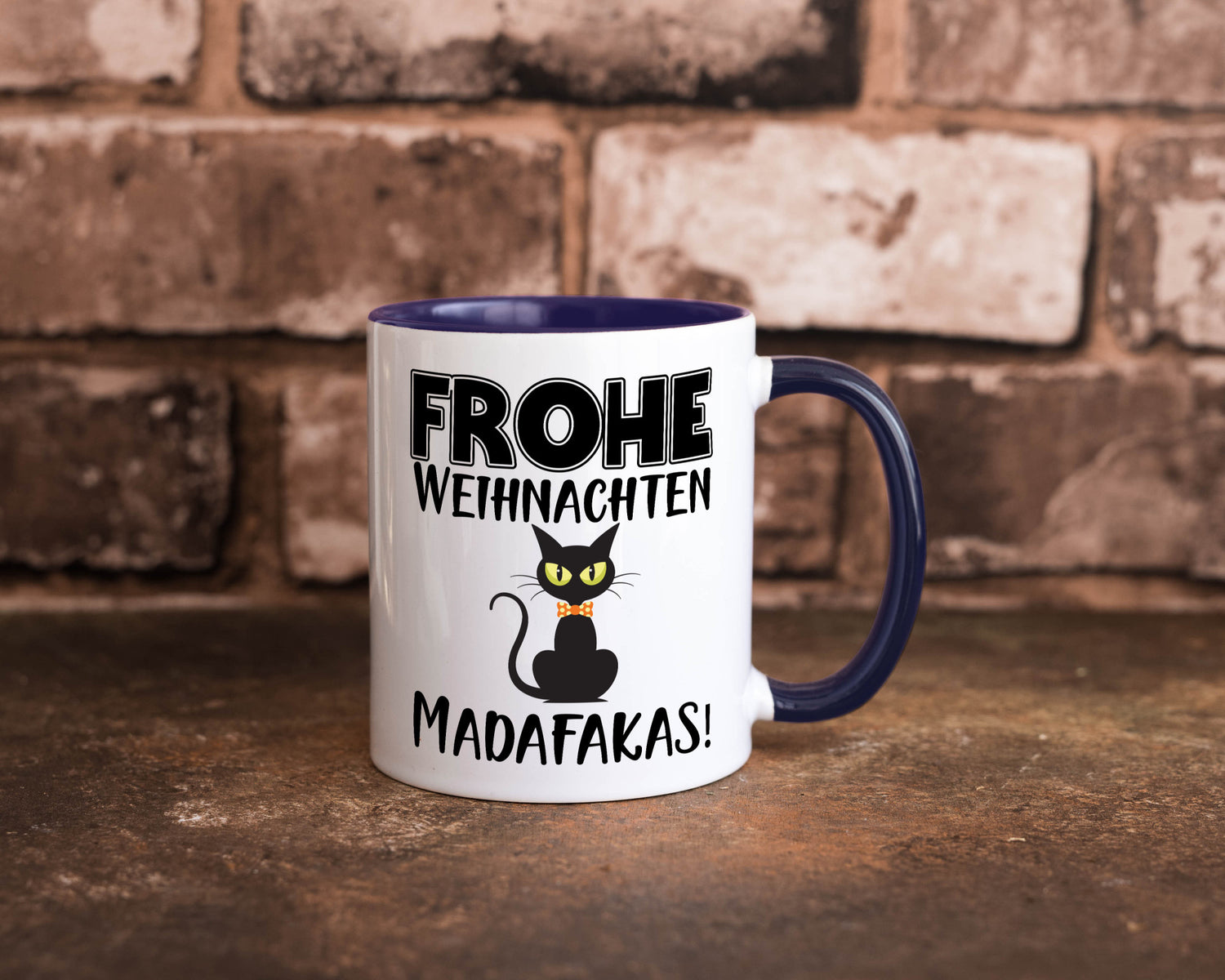 Frohe Weihnachten Madafakas! | Katze Tasse Vintage lustiger Spruch Geschenk