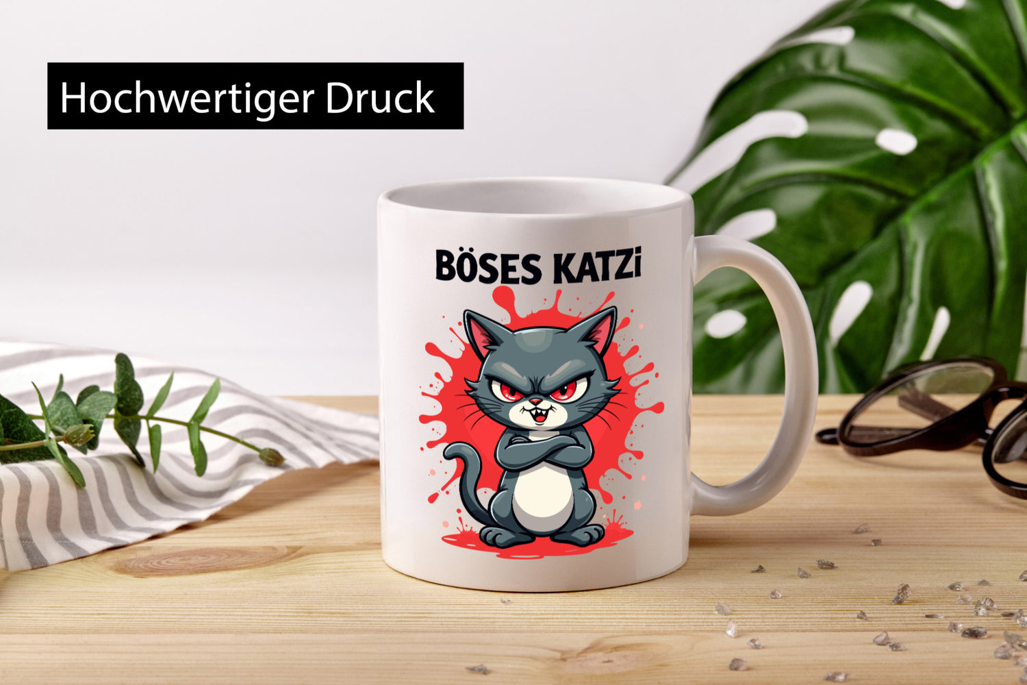 Böses Katzi | Böse Katze katzenliebhaber lustiger Spruch Geschenk Tierliebhaber