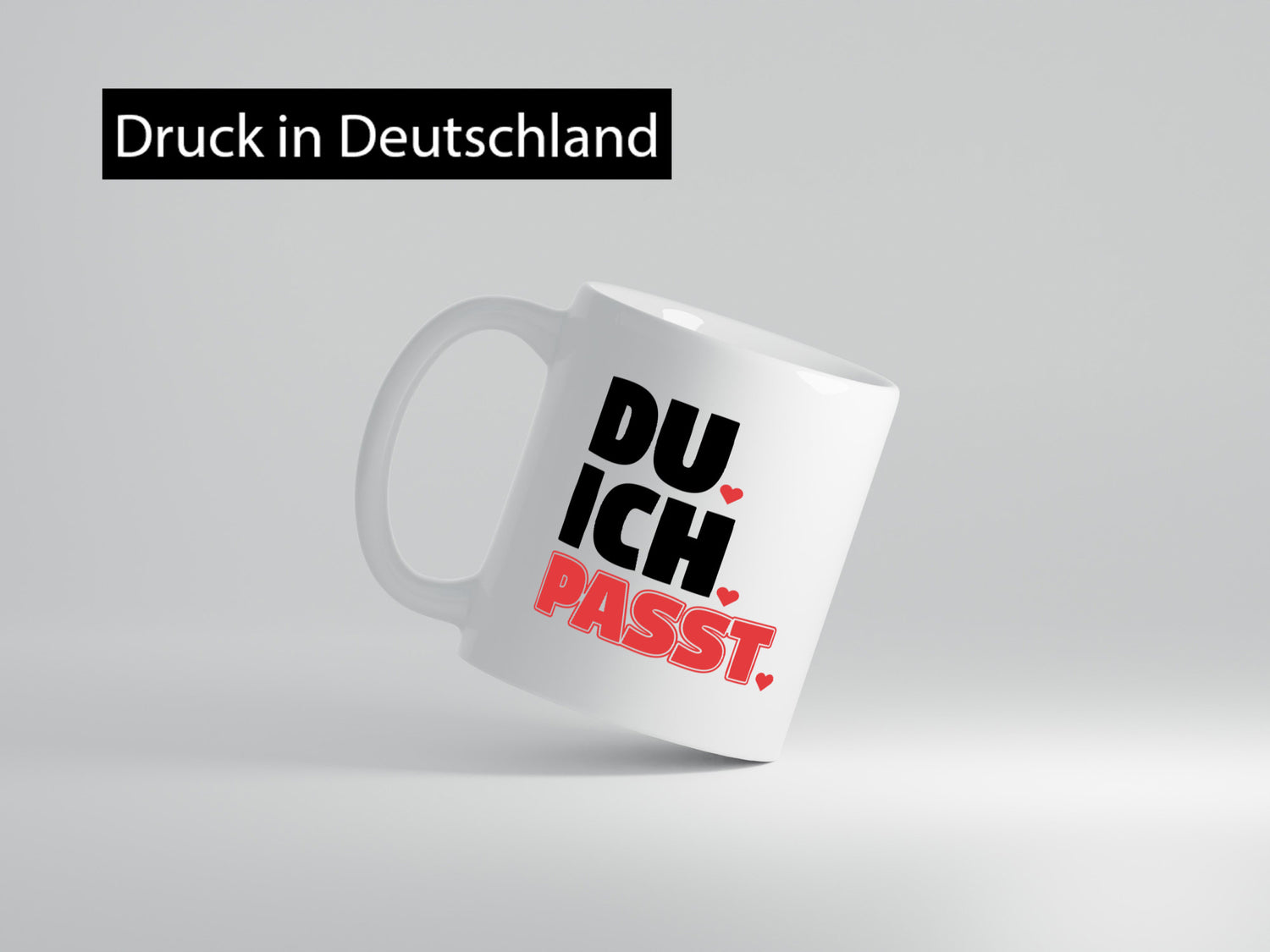 Ich. Du. Passt. | Pärchen Tasse Herzen Liebe Spruch lustig Humor Geschenkidee