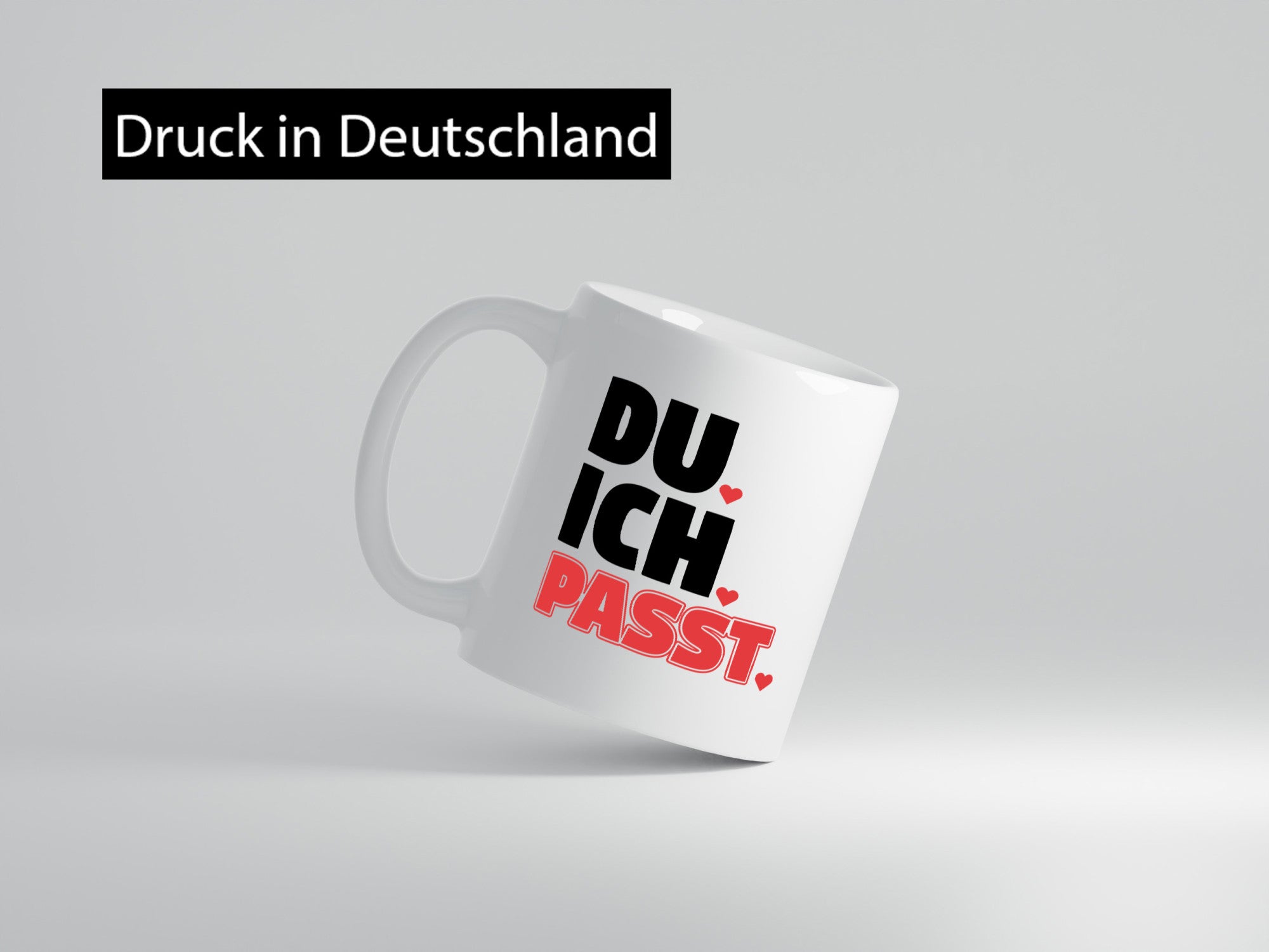 Ich. Du. Passt. | Pärchen Tasse Herzen Liebe Spruch lustig Humor Geschenkidee