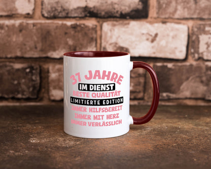 37 Jahre im Dienst | Jubiläum Arbeit v11 lustig Kollegen Büro Geschenk Tasse