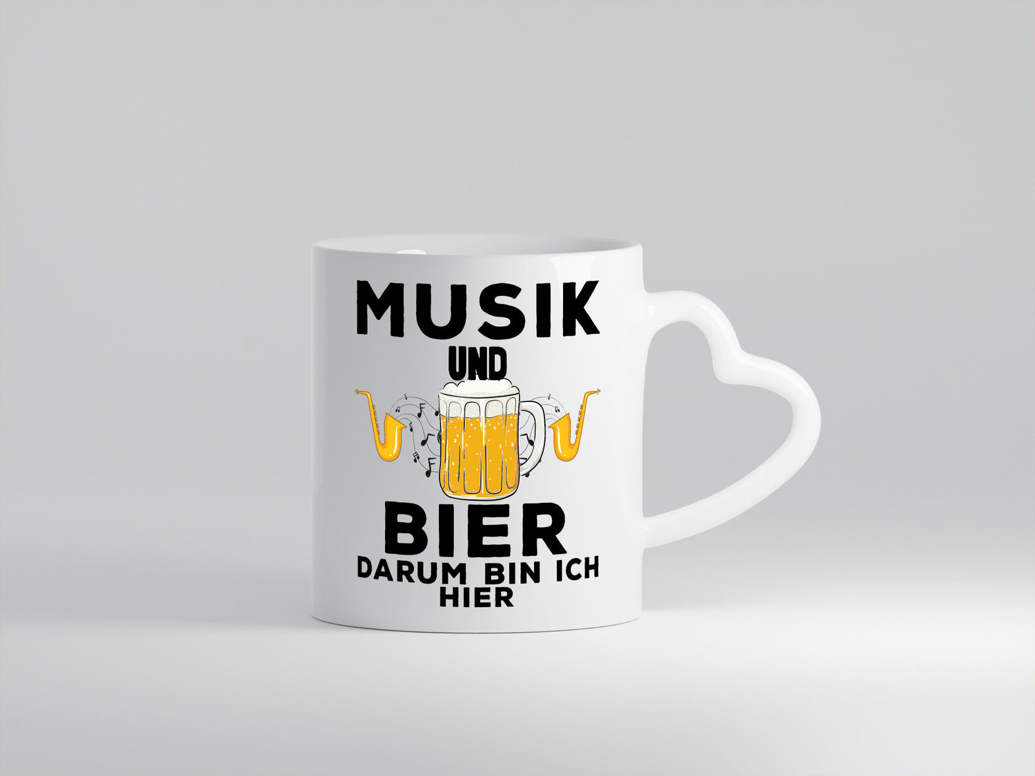 Musik und Bier darum bin ich hier | Party Freunde Humor Geschenkidee Tasse