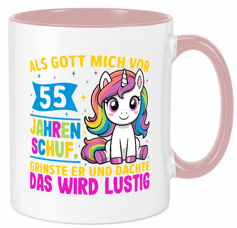 55. Geburtstag | Als Gott mich schuf 40 Jahre v2 lustiger Spruch Geschenk