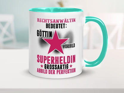 Bedeutung von Rechtsanwältin | Jurstin Anwältin Humor Geschenkidee Tasse