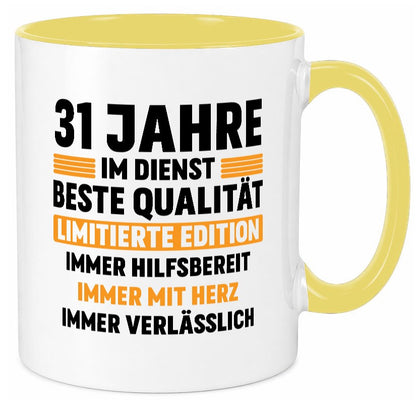 31 Jahre im Dienst | Jubiläum Arbeit v2 Geschenk Kollegen Büro lustiger Spruch Tasse