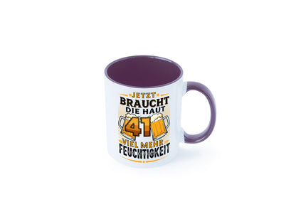 41 braucht die haut mehr Feuchtigkeit | 41. Geburtstag Geschenkidee Humor Tasse