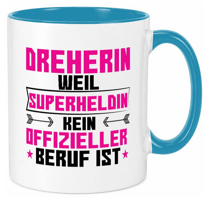 Superheldin Dreherin | Fräser Dreher Humor Geschenkidee Tasse