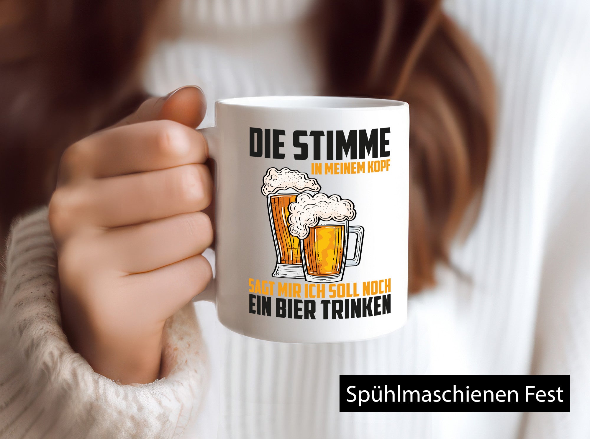 Die stimme in meinem Kopf sagt | lBier Bierliebhaber Humor Geschenkidee Tasse