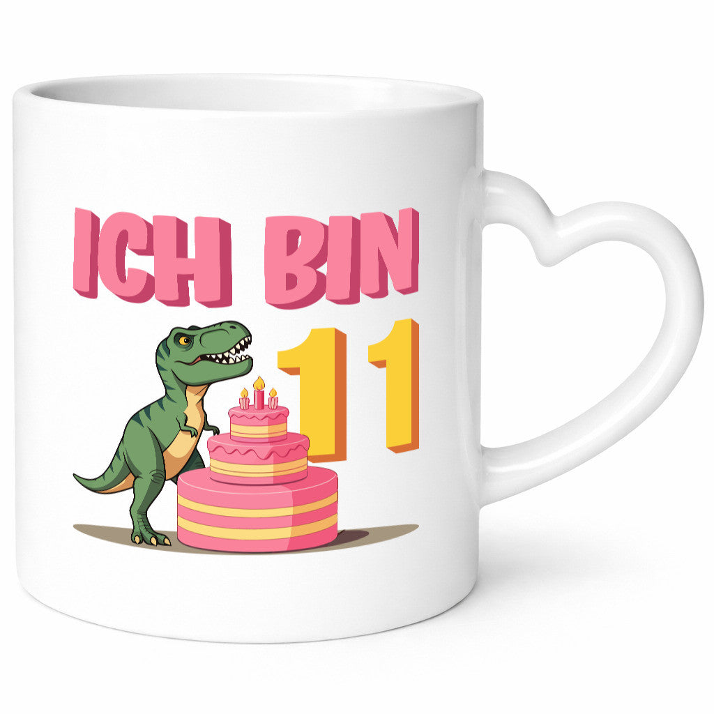 11 Geburtstag | Jahre Dinosaurier mit Kuchen Geschenkidee Humor Tasse