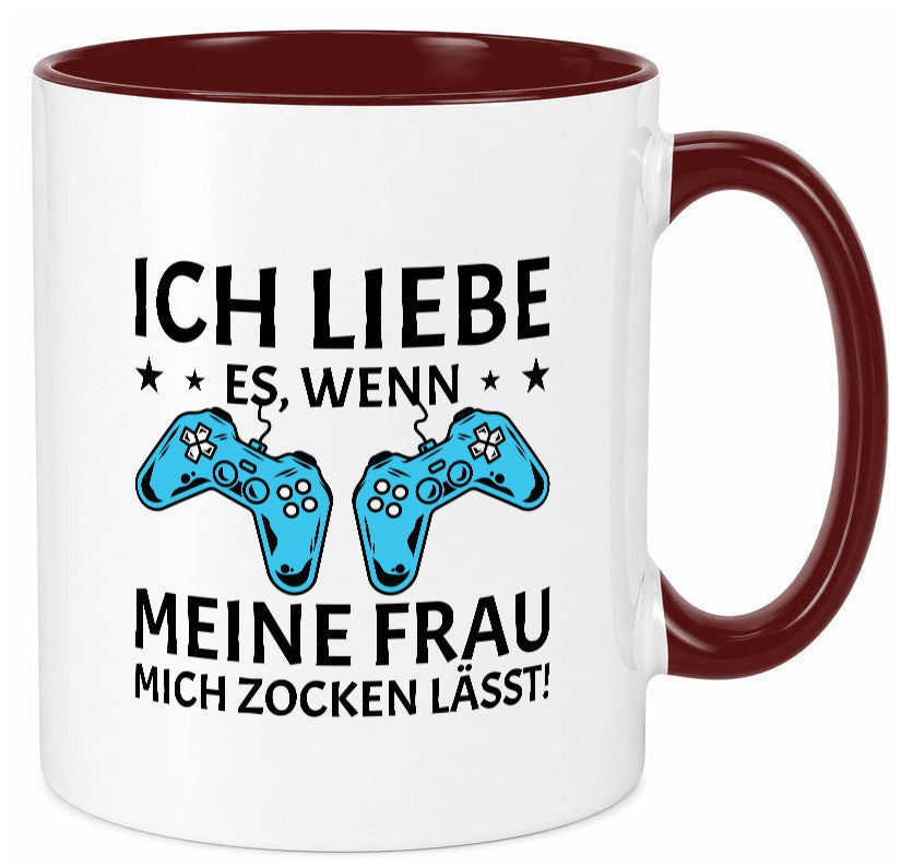 Ich liebe es zu zocken | Controller Sterne lustiger Spruch Geschenk Humor Tasse