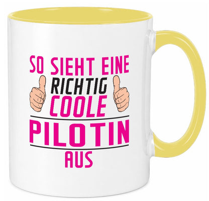 Richtig Coole Pilotin | Definition Piloten Geschenkidee Humor Tasse