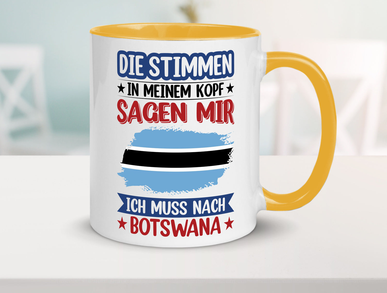 Botswana | Urlaub Stimmen in meinem Kopf Traumland Geschenkidee Humor Tasse