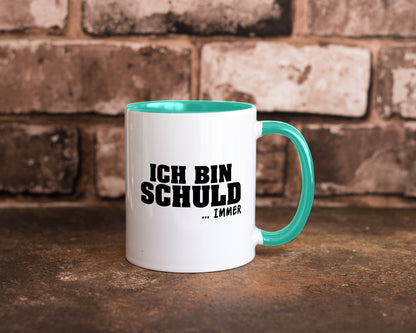 Ich bin Schuld | Schwarze Schaff lustig Humor Geschenkidee Geschenk Tasse