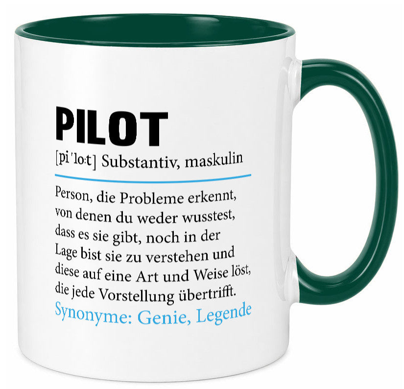 Pilot | Flugzeug Beruf Spruch Definition Piloten Geschenkidee Arbeit Kollegen Tasse