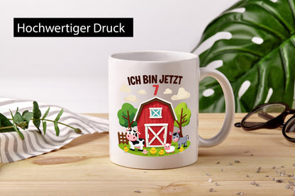 7. Geburtstag | 6 Jahre Bauernhof und Tiere lustig Geschenkidee Geschenk Tasse