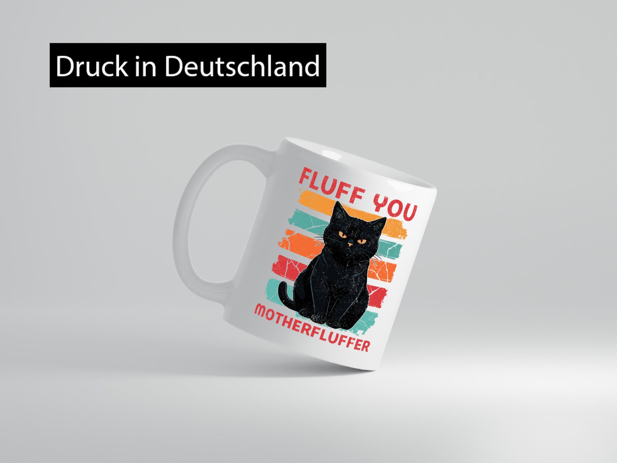 Fluff you Motherfluffer | Schwarze Katze Böse Humor Tierliebhaber Geschenkidee