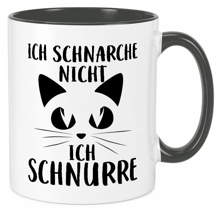 Nicht schnarchen, schnurren | Katze Schnurrhaare Augen Geschenkidee Tasse