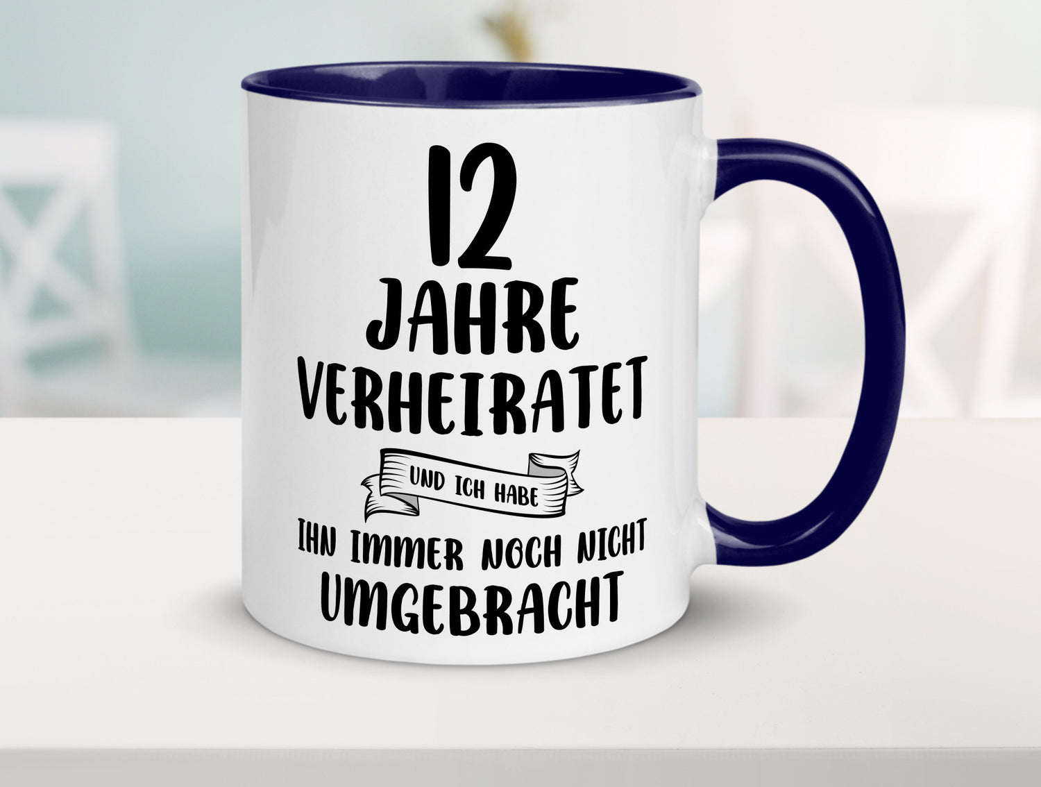 12 Jahre Verheiratet, immer noch am Leben! Geschenkidee Humor Tasse