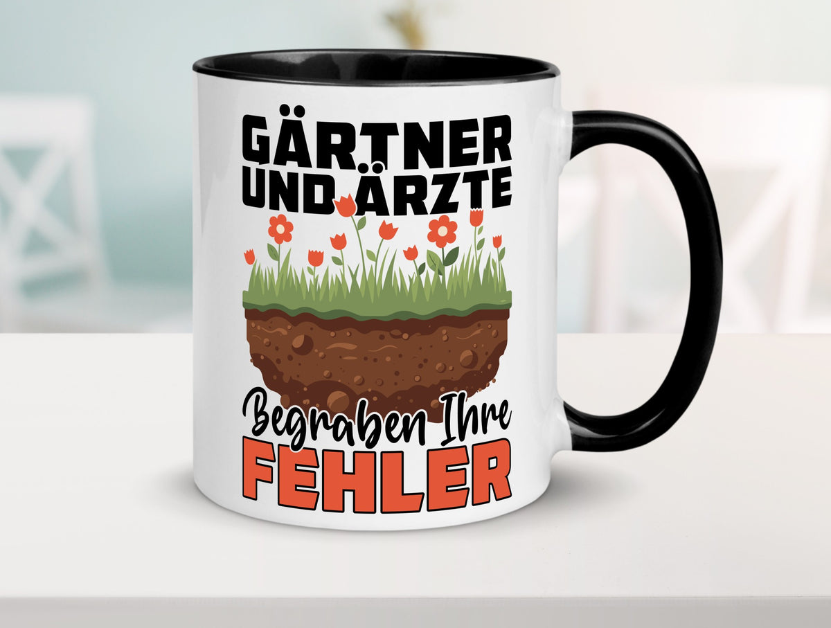 Gärtner und Ãrzte begraben ihre probleme | Humor Geschenkidee Tasse