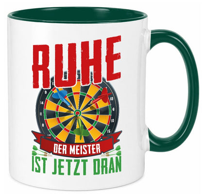 Ruhe der Meister ist dran | Dart Dartspieler Geschenkidee Humor Tasse