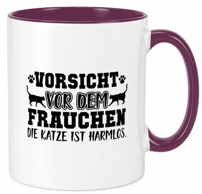 Vorsicht vor Frauchen | Frauen Tasse Katzenbesitzerin Humor Tierliebhaber