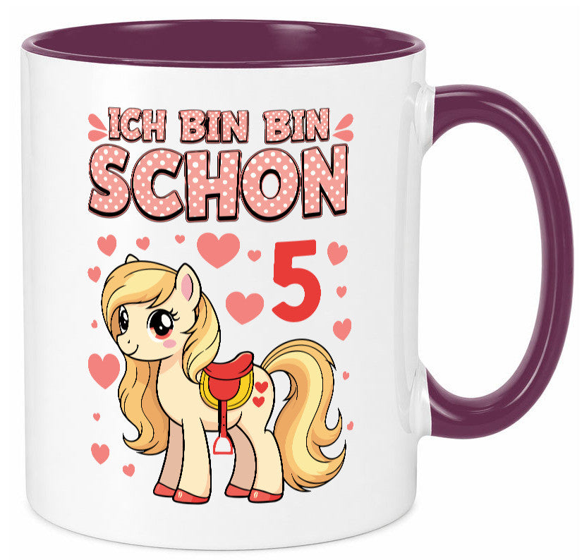 5. Geburtstag | 5 Jahre Mädchen Reiten Pony Humor Geschenkidee Tasse