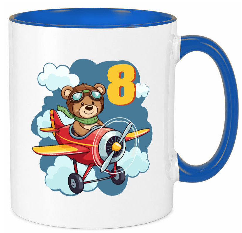 8. Geburtstag | 8 Jahre Kinder Pilot Flugzeug lustig Geschenkidee Geschenk Tasse