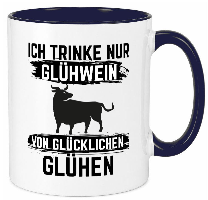 Ich drinke nur Glühwein | Wein von Glühen lustiger Spruch Geschenk Humor Tasse