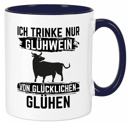 Ich drinke nur Glühwein | Wein von Glühen lustiger Spruch Geschenk Humor Tasse