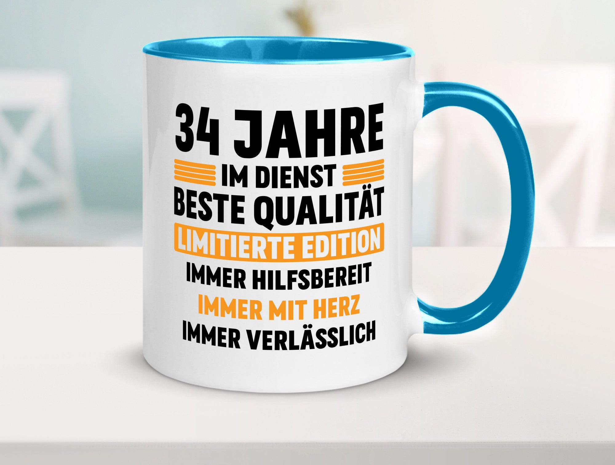 34 Jahre im Dienst | Jubiläum Arbeit v2 Humor Kollegen Büro Geschenkidee Tasse
